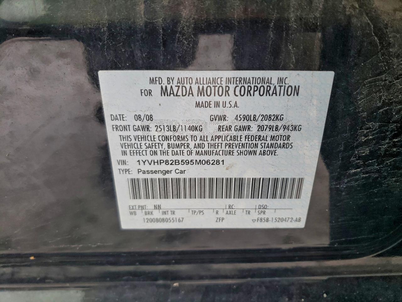 2009 MAZDA 6 S photo 12