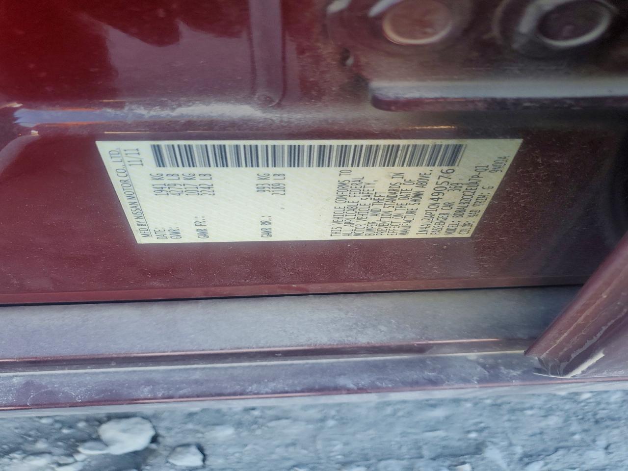 2012 NISSAN ALTIMA BASE photo 12