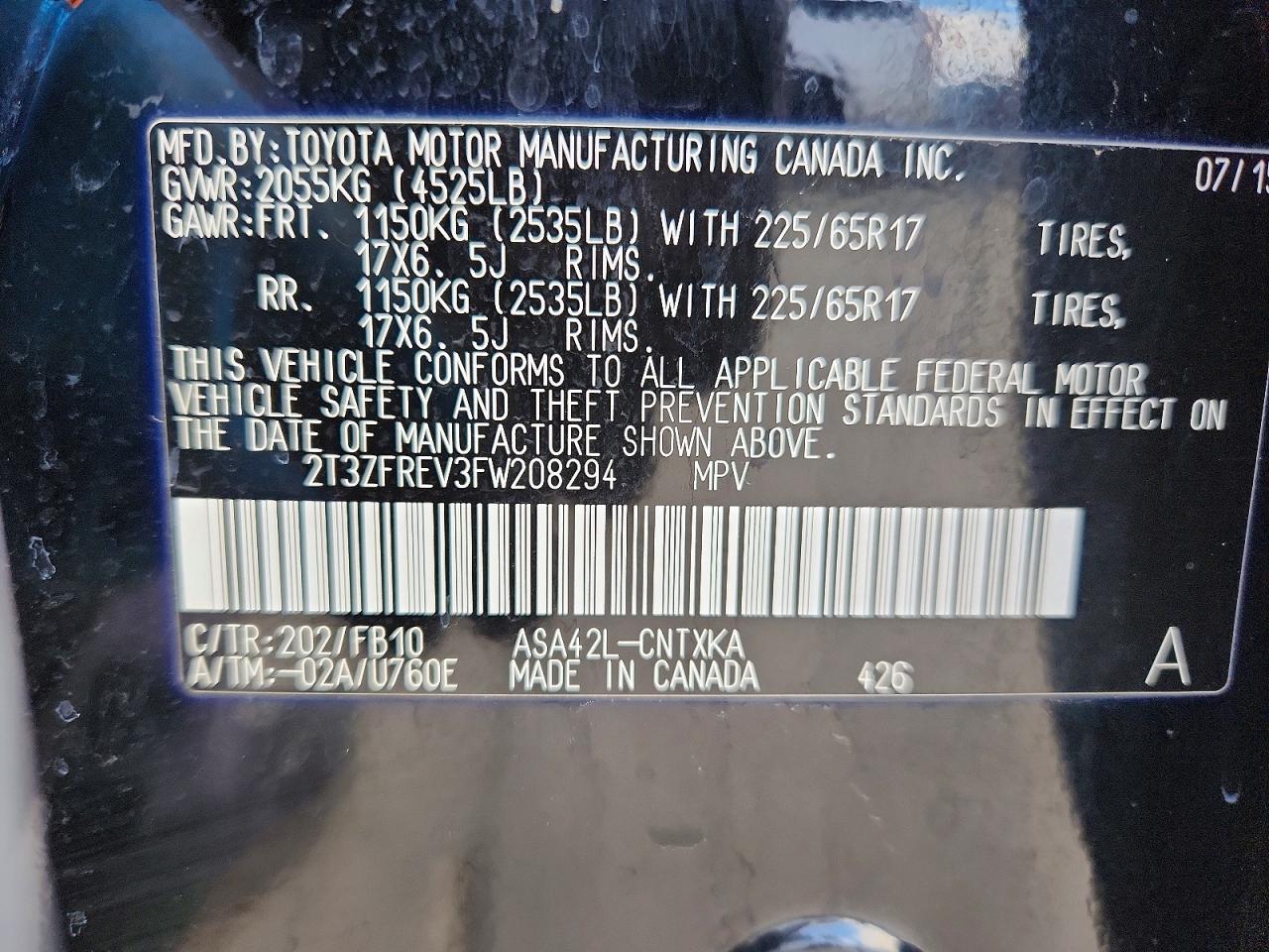 2015 TOYOTA RAV4 LE photo 12
