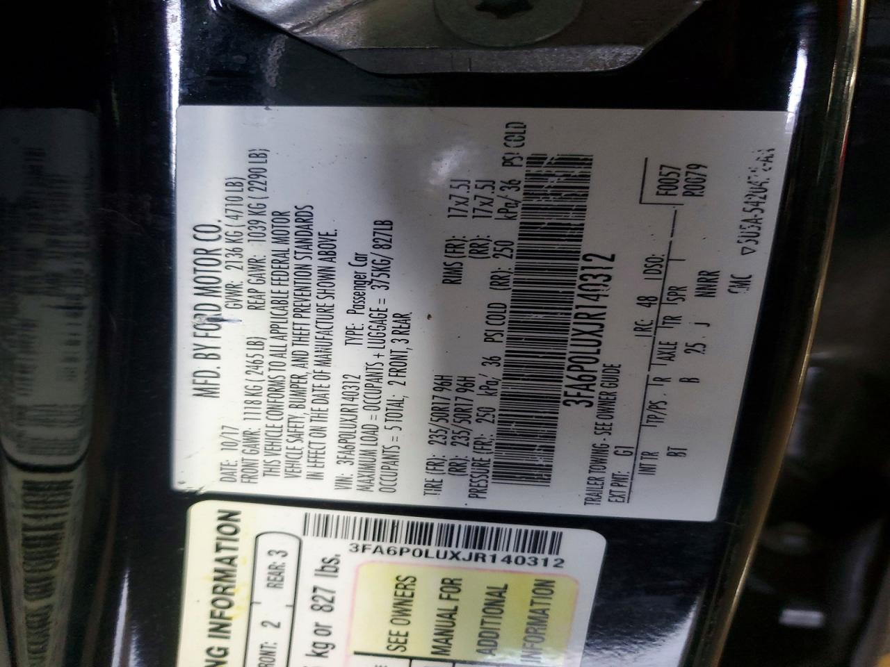 2018 FORD FUSION SE HYBRID photo 12