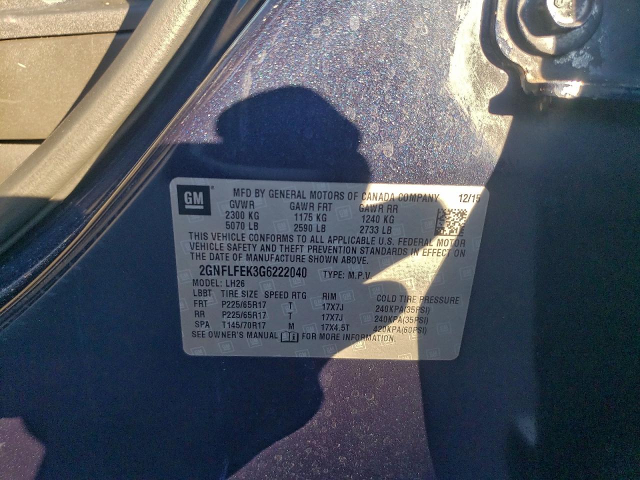 2016 CHEVROLET EQUINOX LT photo 13