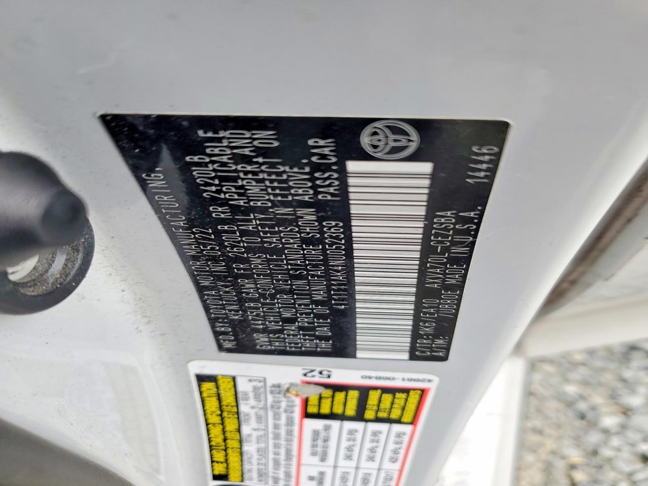 2022 TOYOTA CAMRY SE photo 12