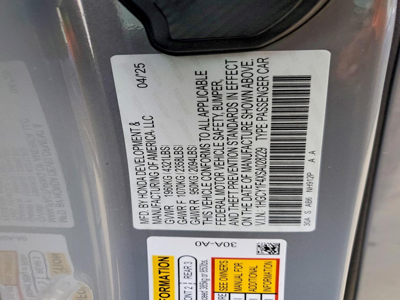 2025 HONDA ACCORD SE photo 12