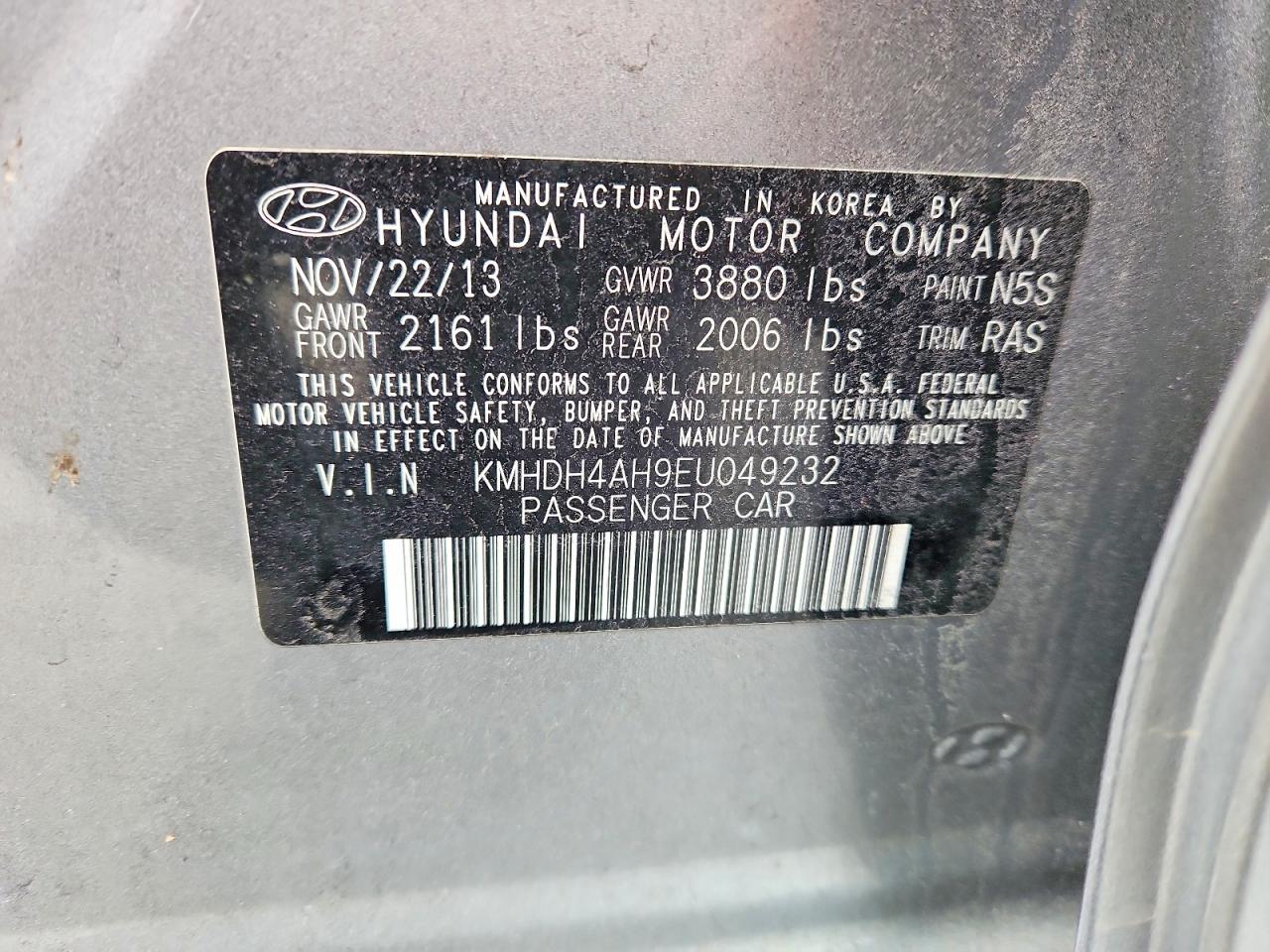 2014 HYUNDAI ELANTRA SE photo 12