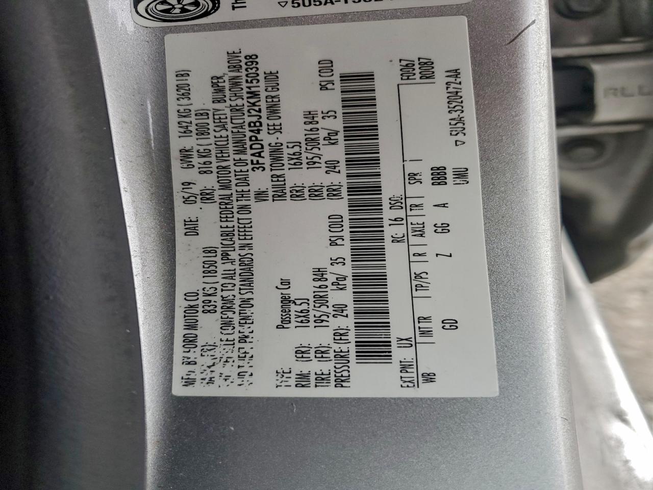 2019 FORD FIESTA SE photo 12