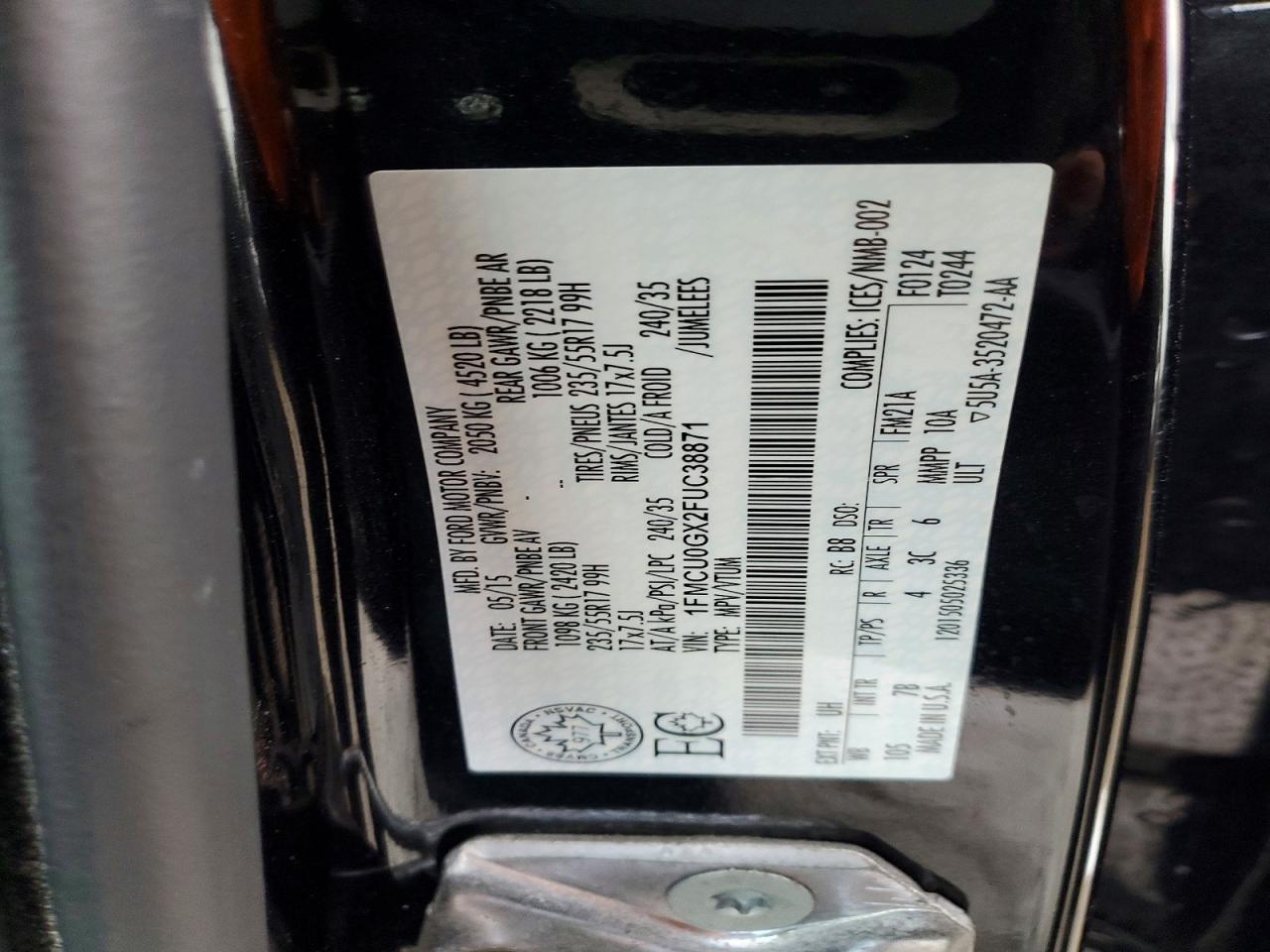 2015 FORD ESCAPE SE photo 13