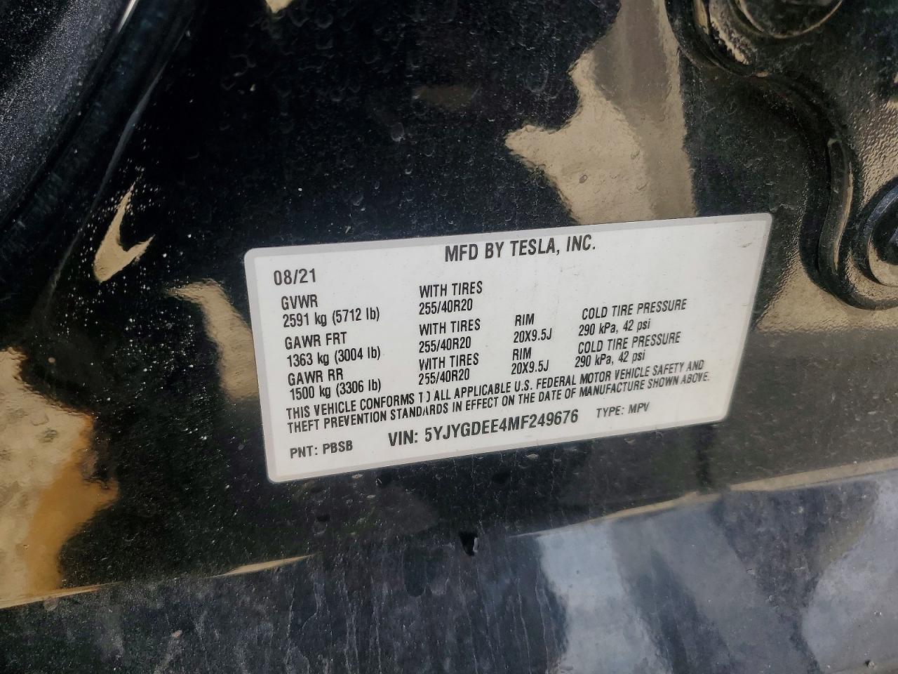 2021 TESLA MODEL Y photo 14