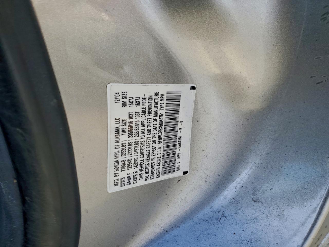 2005 HONDA ODYSSEY EXL photo 13