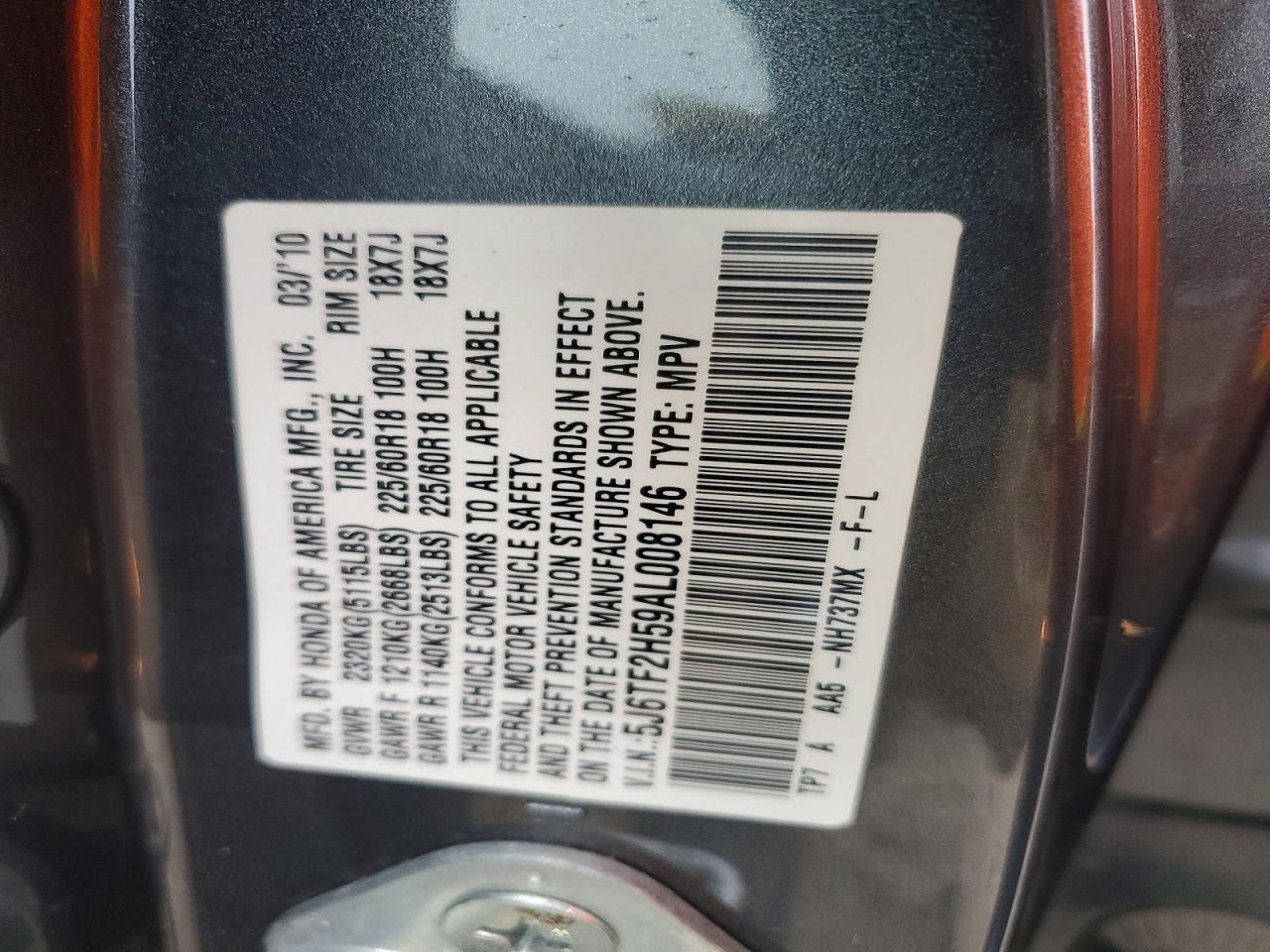 2010 HONDA ACCORD CROSSTOUR EXL photo 14