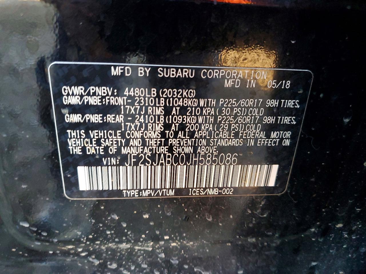 2018 SUBARU FORESTER 2.5I photo 14