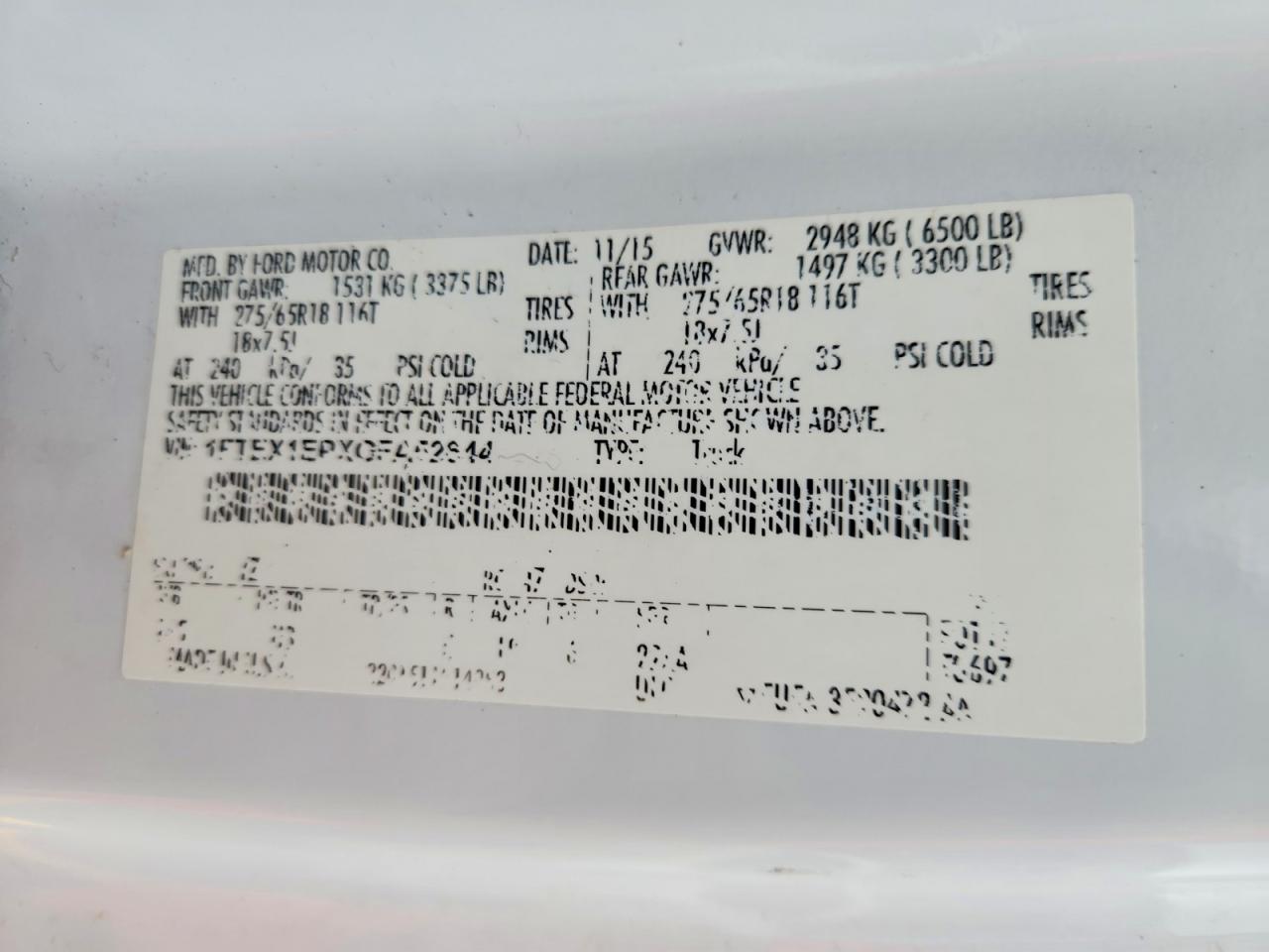 2016 FORD F150 SUPER CAB photo 12