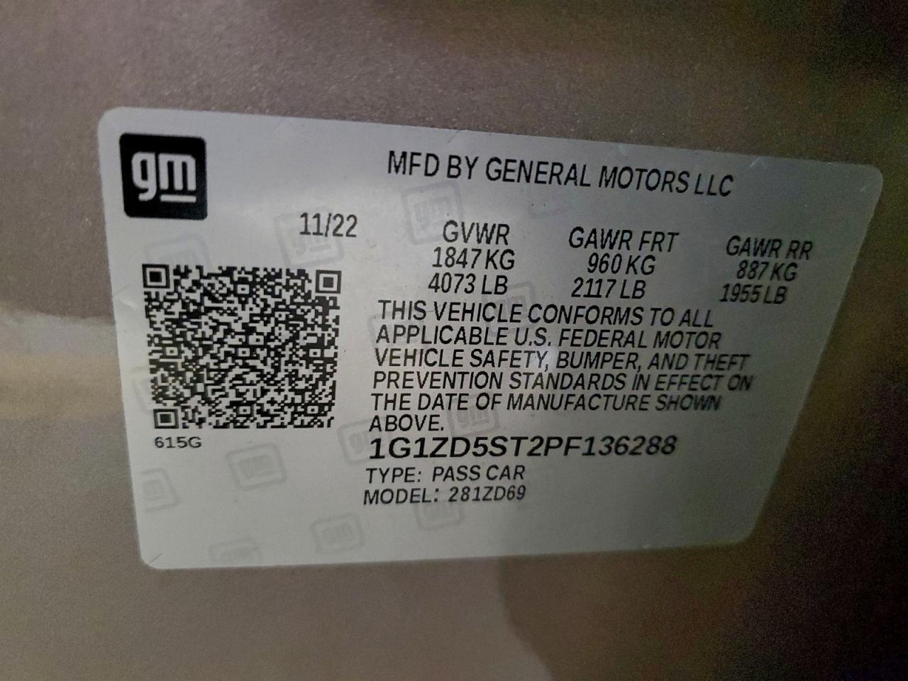 2023 CHEVROLET MALIBU LT photo 12