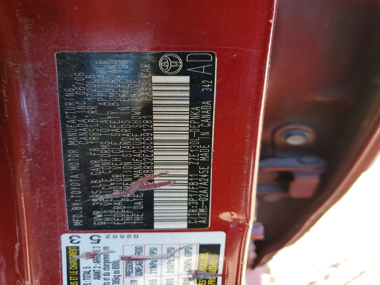 2006 TOYOTA COROLLA CE photo 12