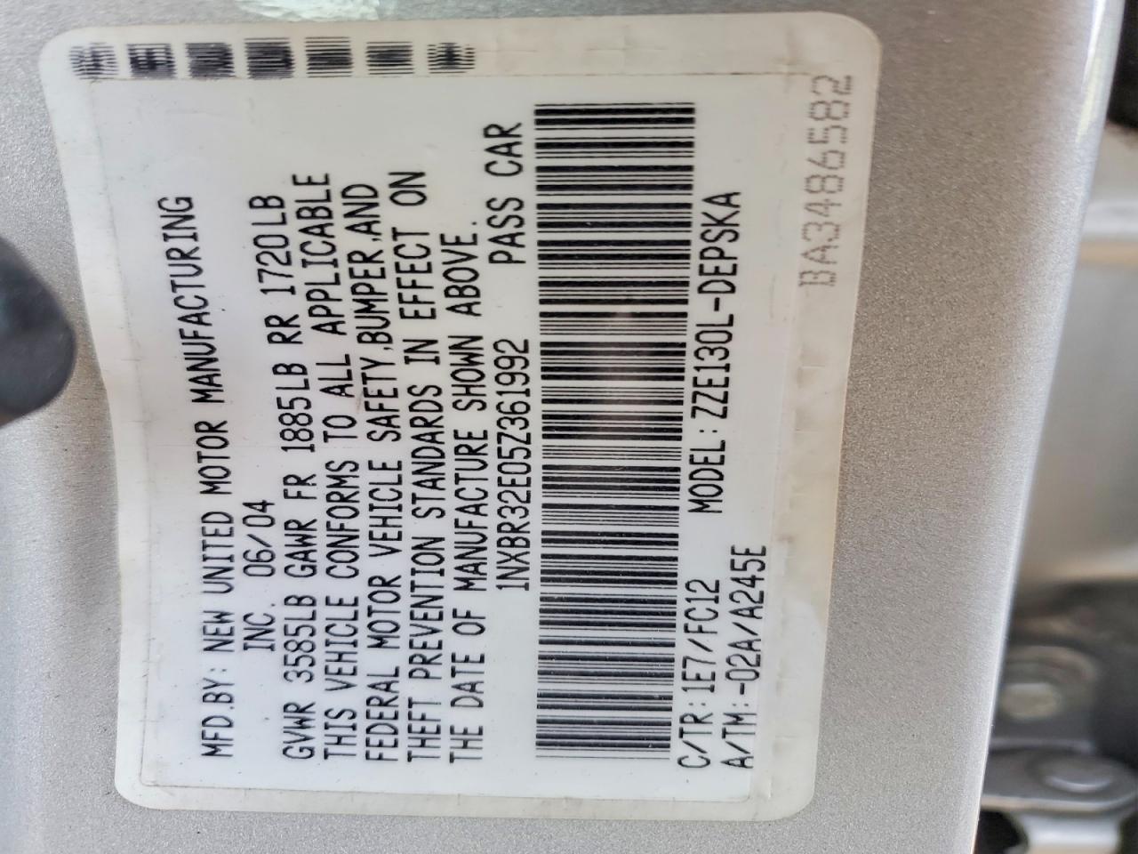 2005 TOYOTA COROLLA CE photo 25