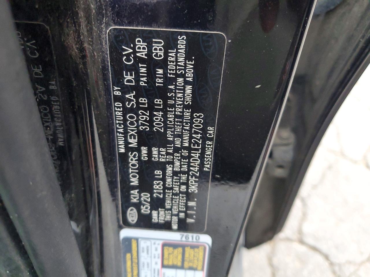 2020 KIA FORTE FE photo 12