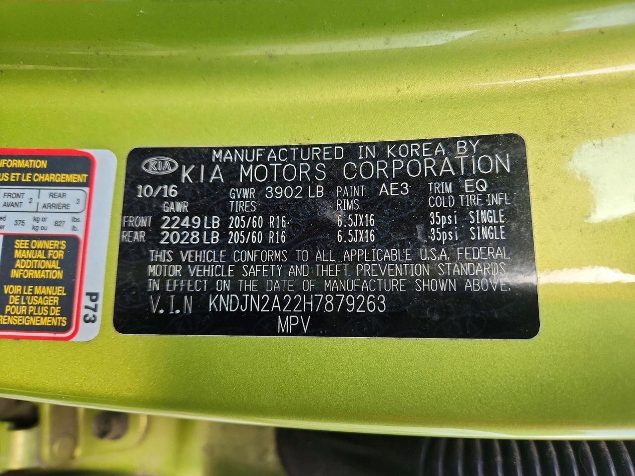 2017 KIA SOUL BASE photo 12