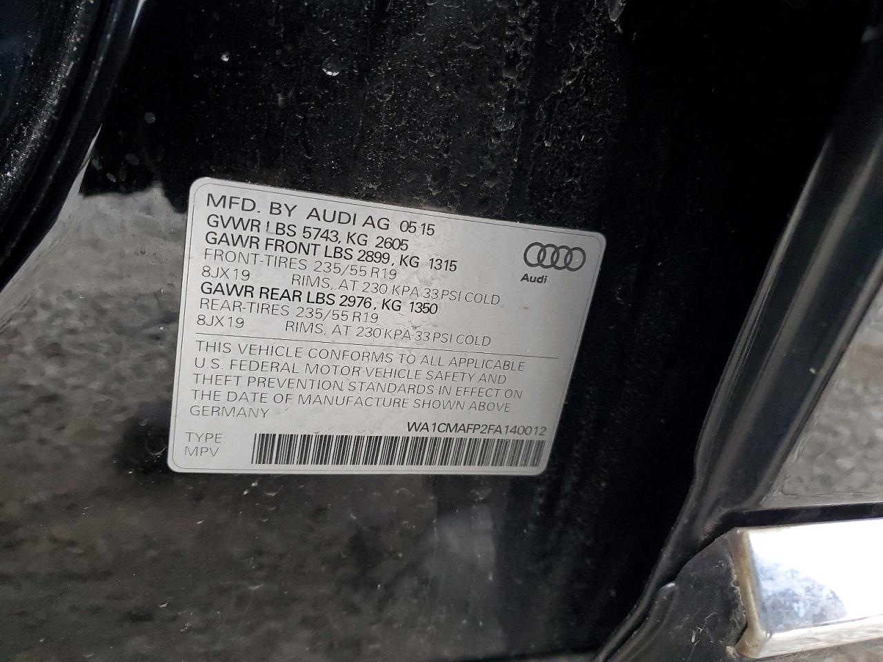 2015 AUDI Q5 TDI PREMIUM PLUS photo 13