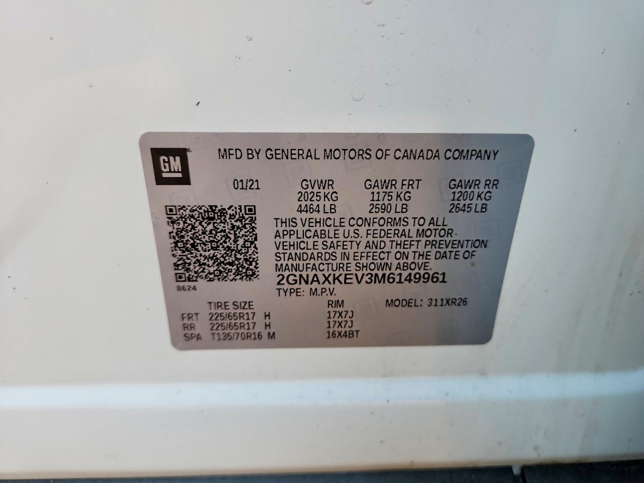 2021 CHEVROLET EQUINOX LT photo 14