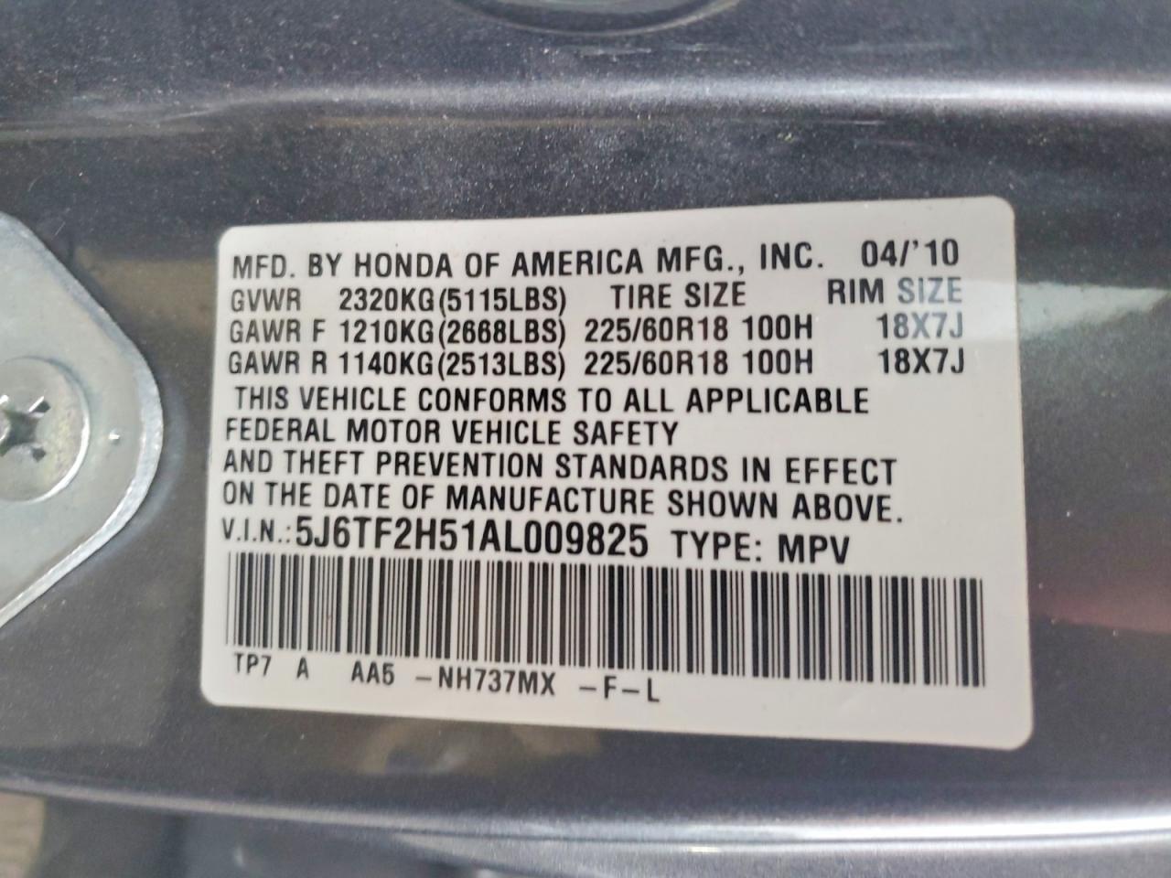 2010 HONDA ACCORD CROSSTOUR EXL photo 12