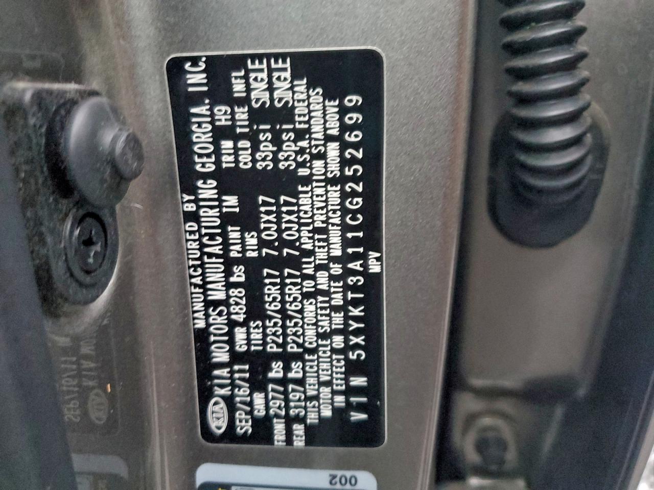2012 KIA SORENTO BASE photo 13