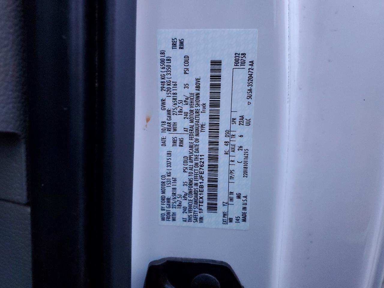 2018 FORD F150 SUPER CAB photo 12