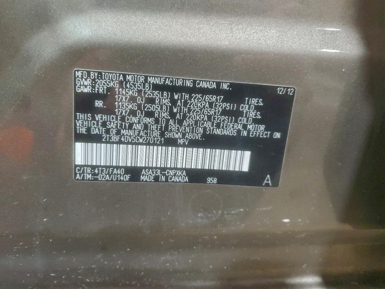 2012 TOYOTA RAV4 photo 12