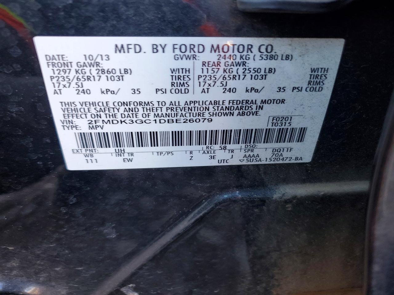 2013 FORD EDGE SE photo 12