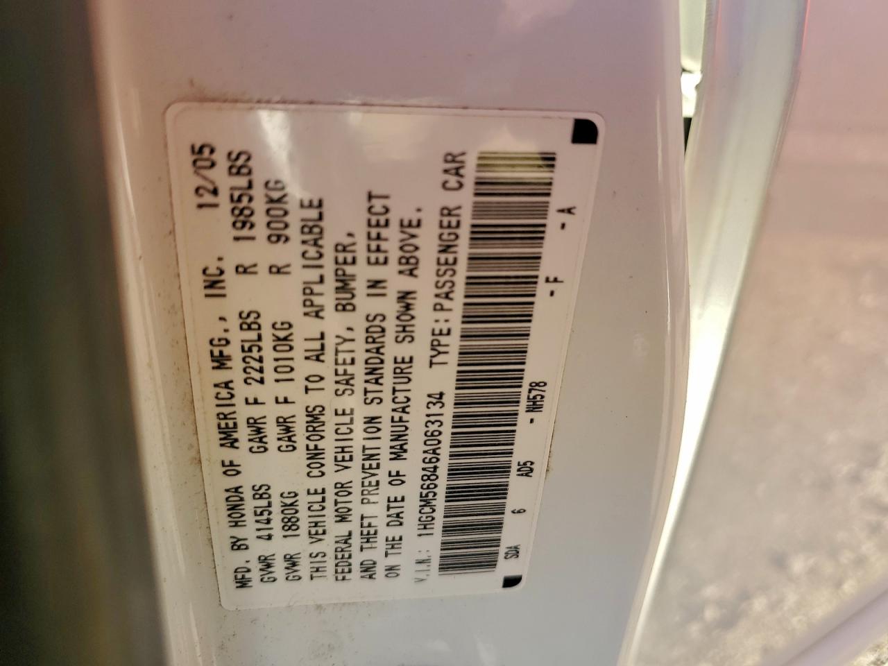 2006 HONDA ACCORD EX photo 13