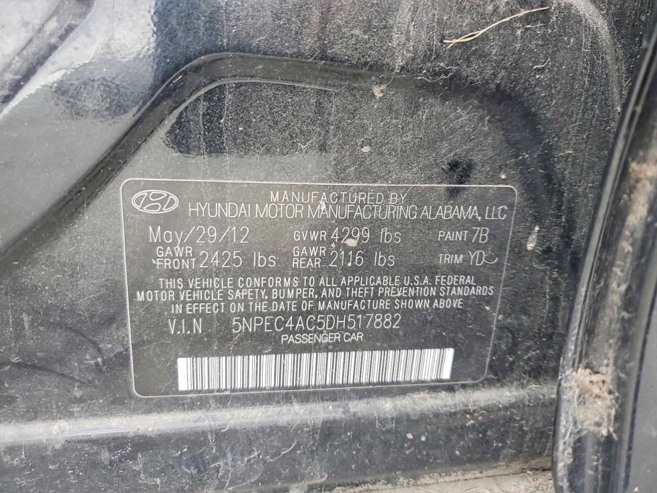 2013 HYUNDAI SONATA SE photo 12