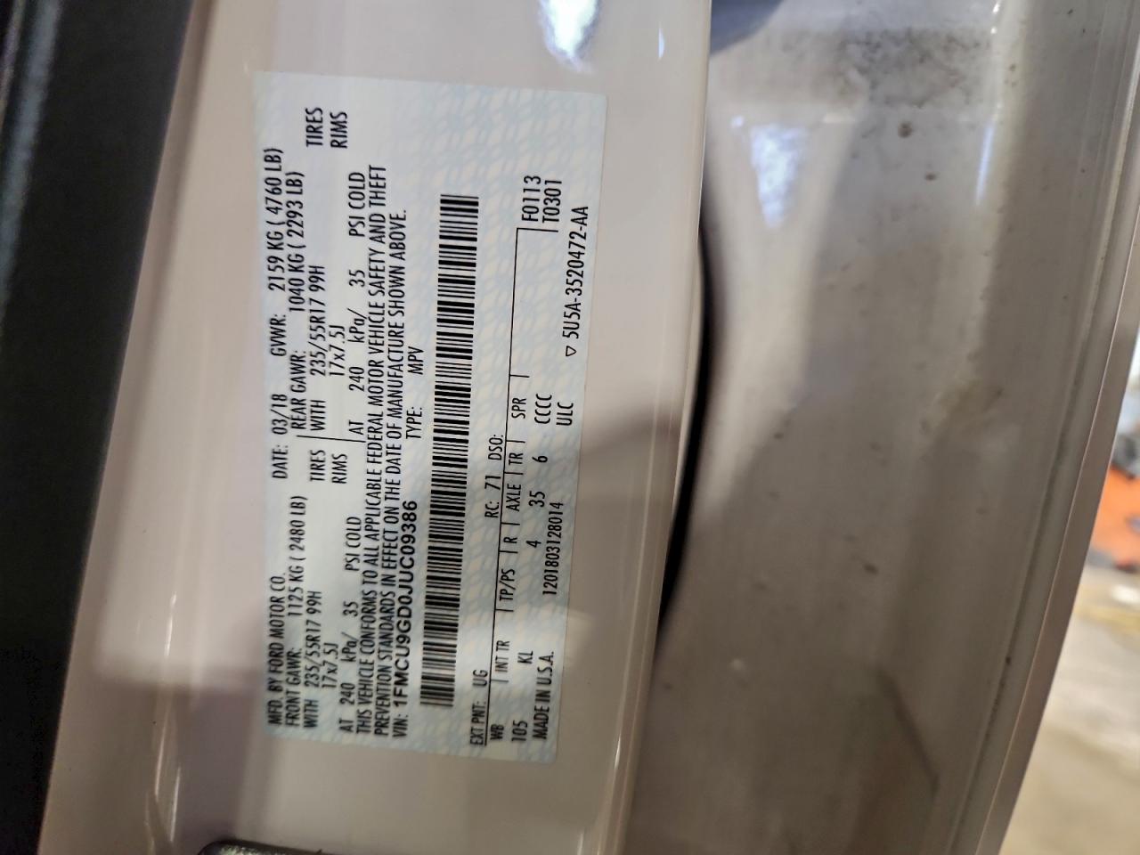 2018 FORD ESCAPE SE photo 13