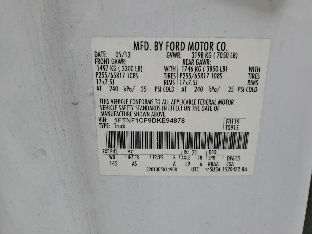 2013 FORD F150 photo 12