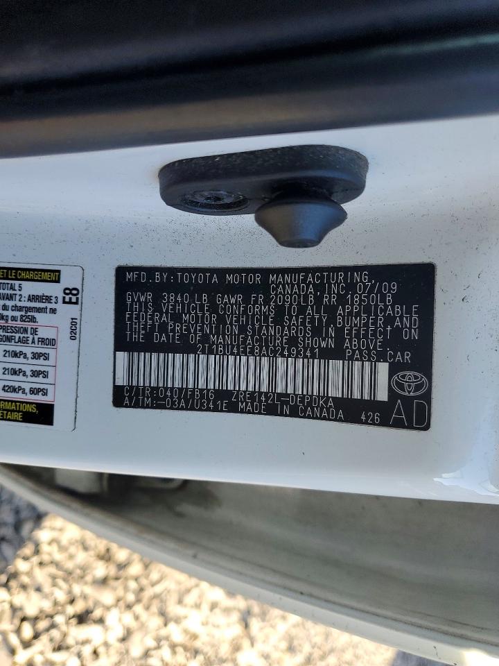 2010 TOYOTA COROLLA BASE photo 12
