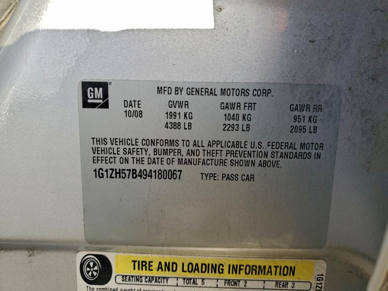 2009 CHEVROLET MALIBU 1LT photo 12