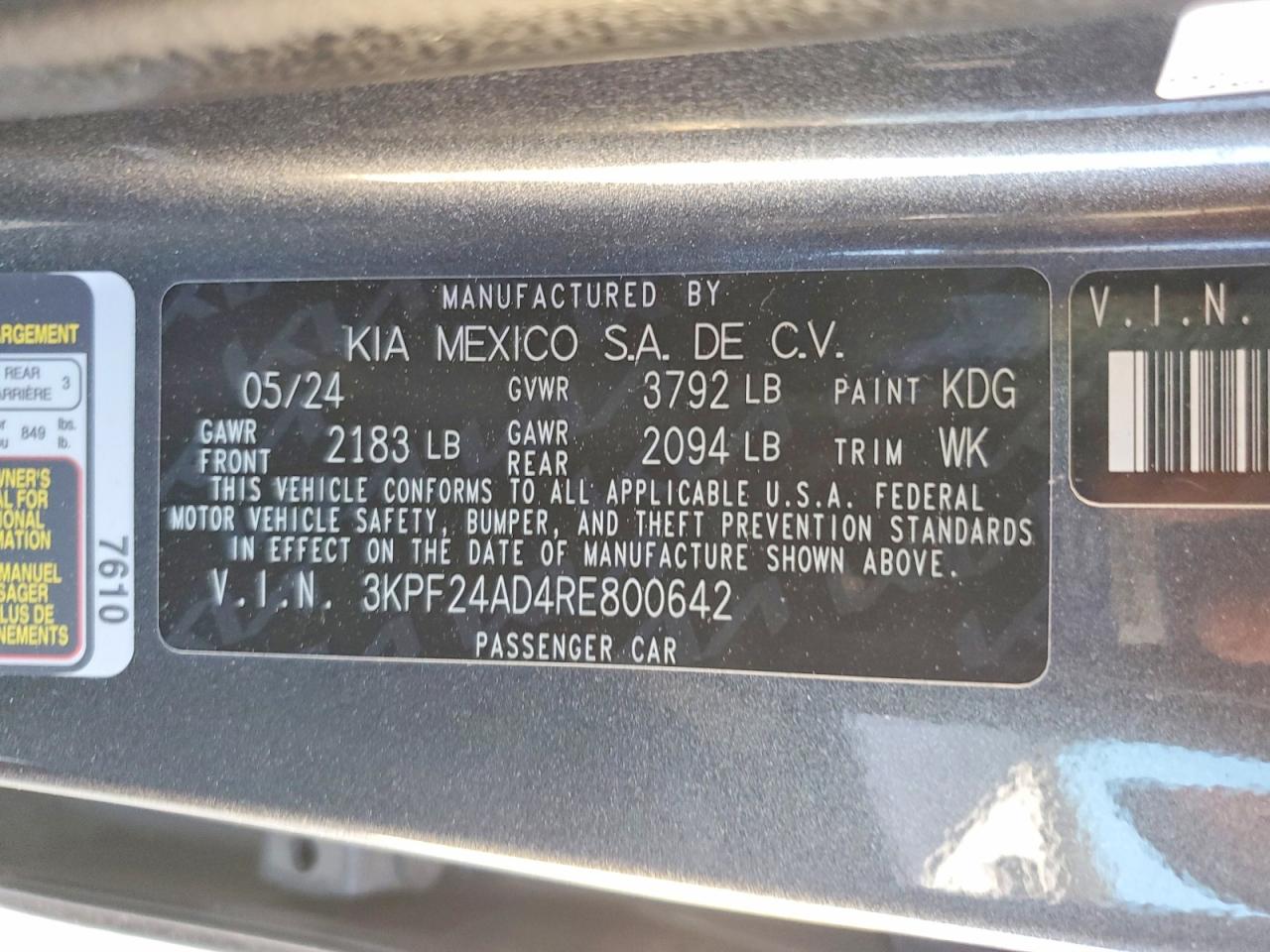 2024 KIA FORTE LX photo 13