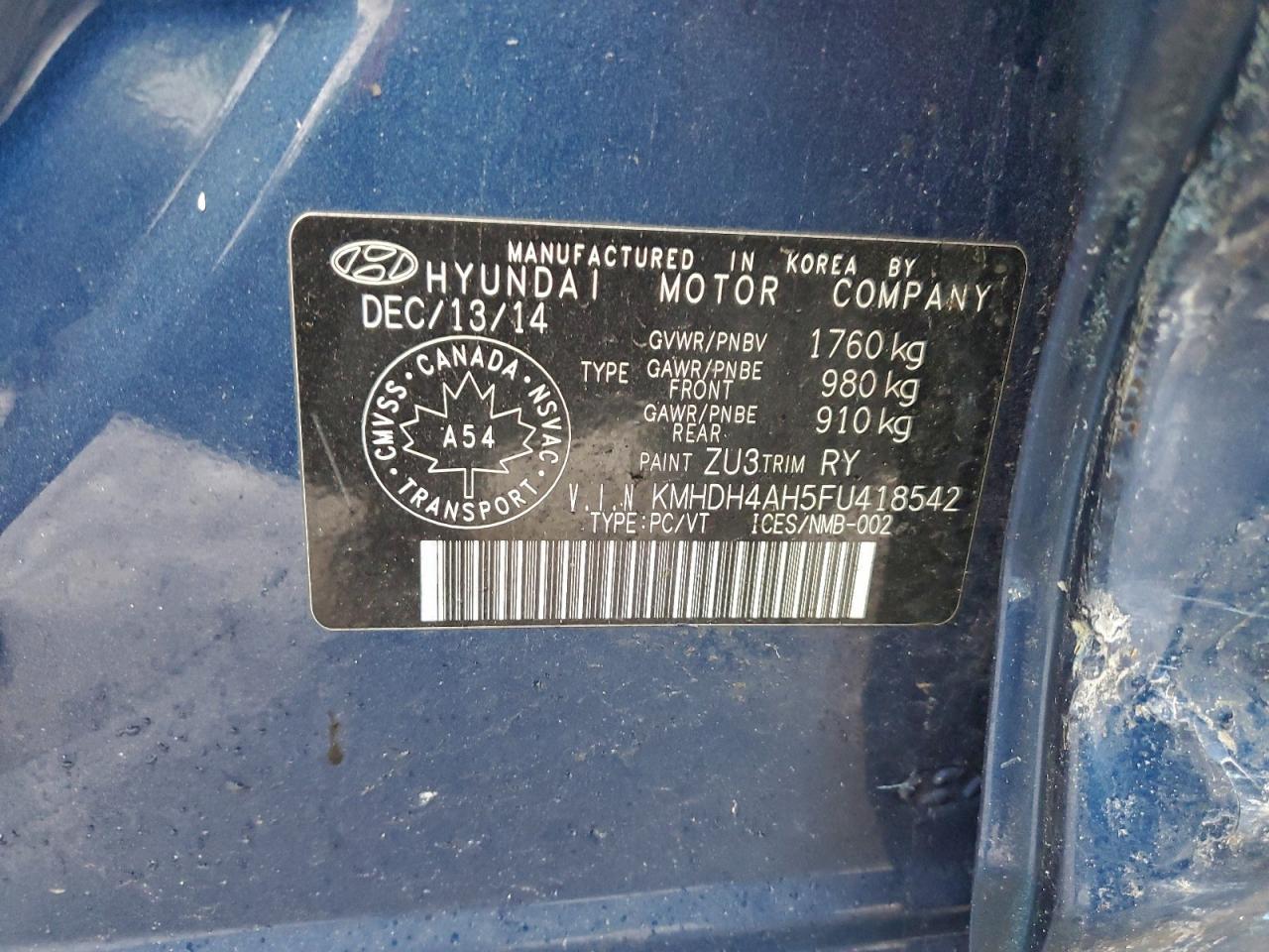 2015 HYUNDAI ELANTRA SE photo 12