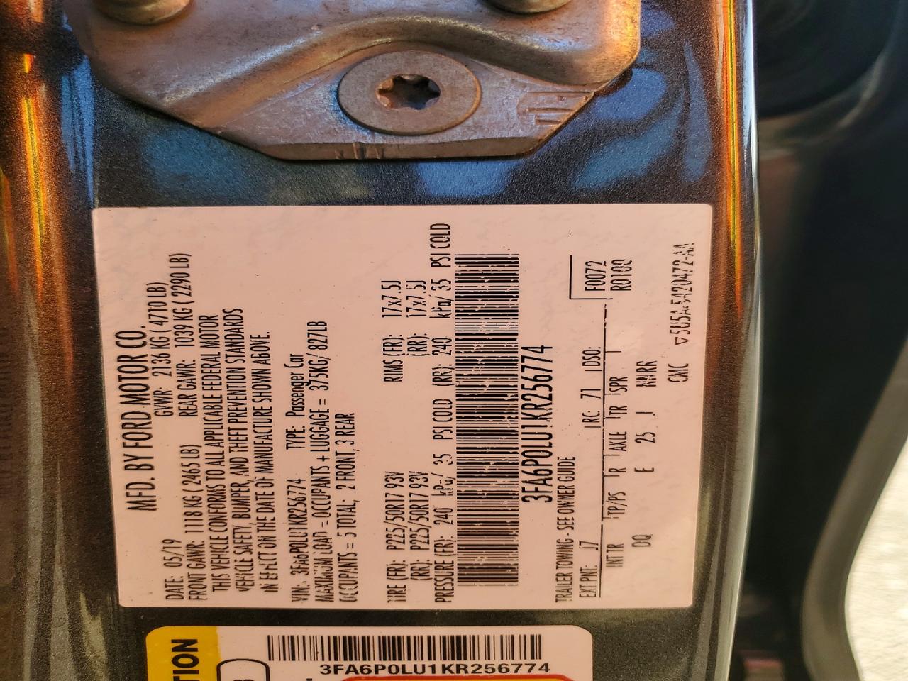 2019 FORD FUSION SE photo 13