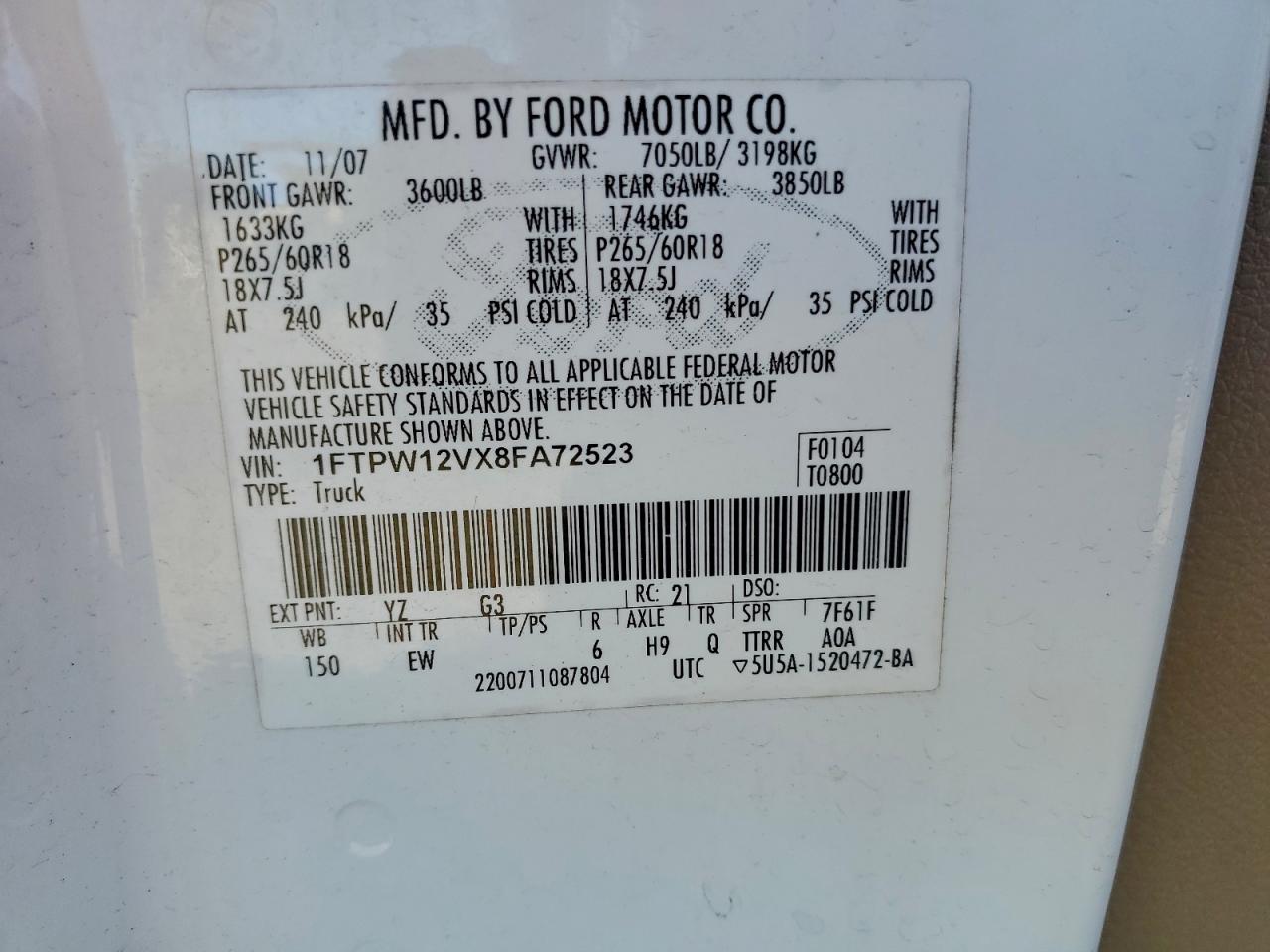 2008 FORD F150 SUPERCREW photo 12