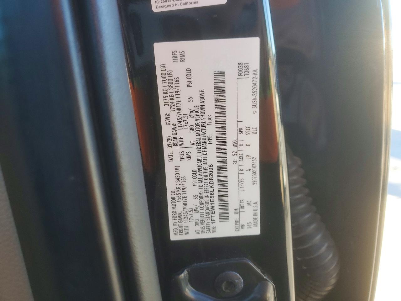2020 FORD F150 SUPERCREW photo 12