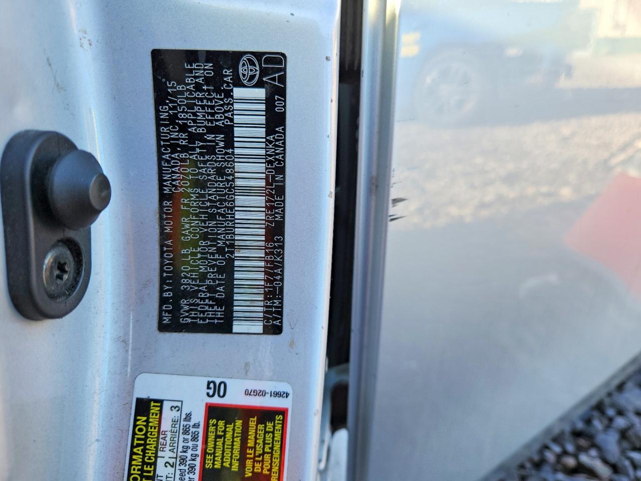 2016 TOYOTA COROLLA L photo 12