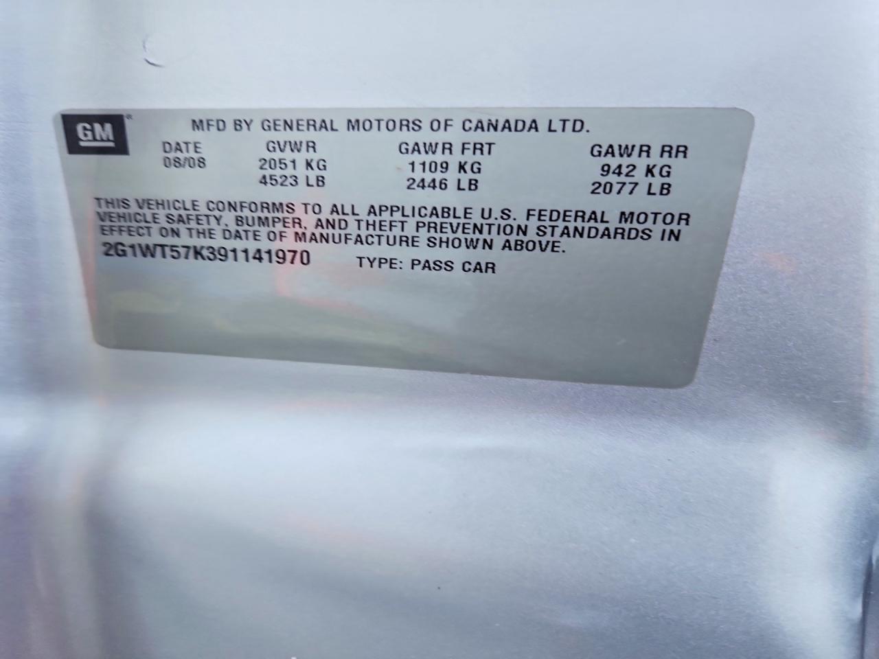 2009 CHEVROLET IMPALA 1LT photo 12
