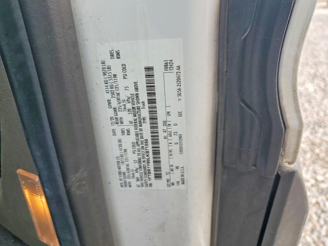 2020 FORD TRANSIT T-250 photo 13