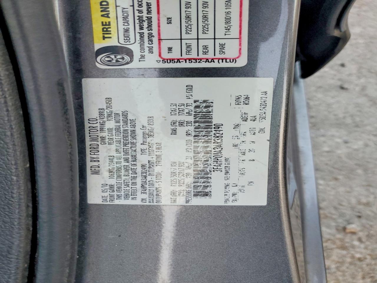 2010 FORD FUSION SEL photo 12
