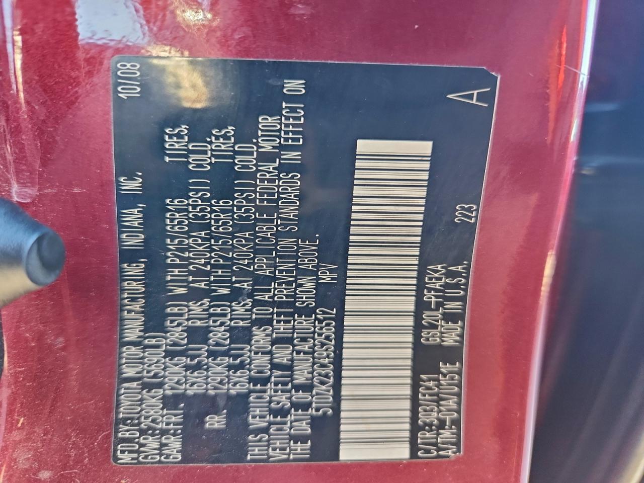2009 TOYOTA SIENNA CE photo 13