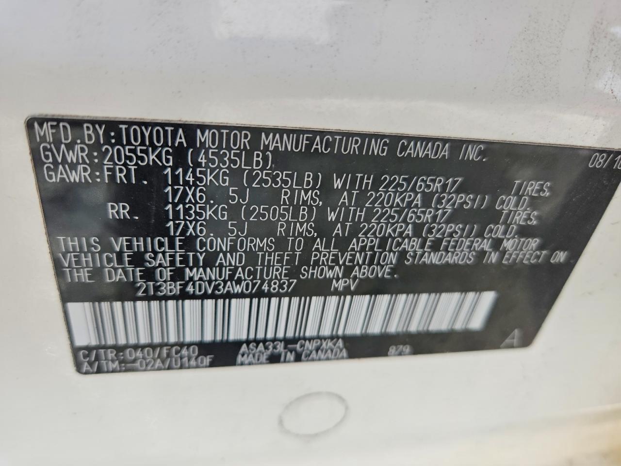 2010 TOYOTA RAV4 photo 12