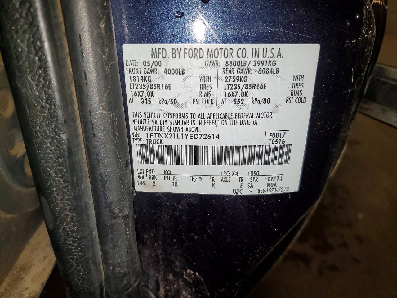 2000 FORD F250 SUPER DUTY photo 12