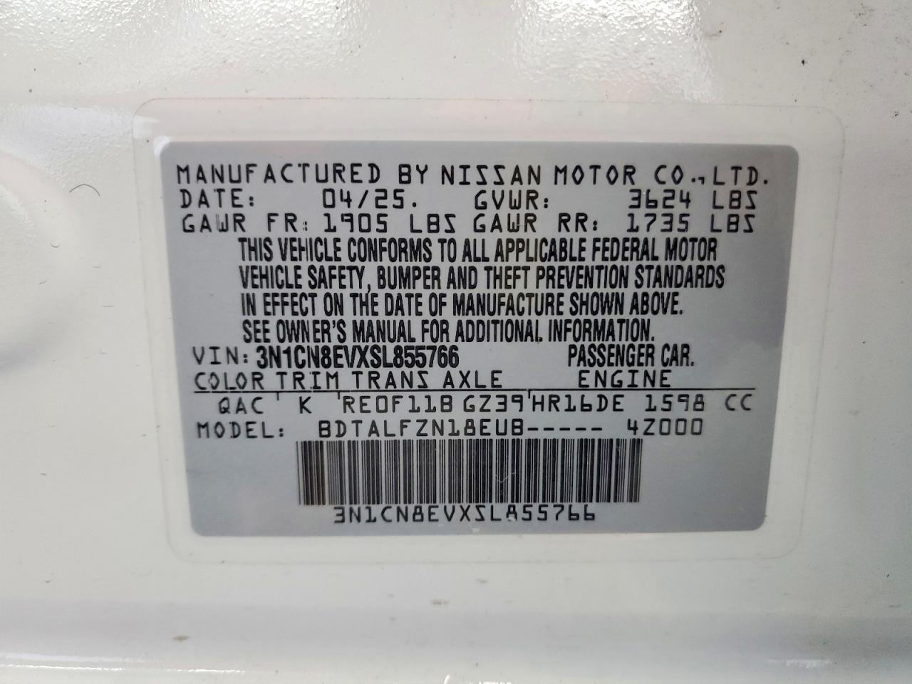 2025 NISSAN VERSA SV photo 12