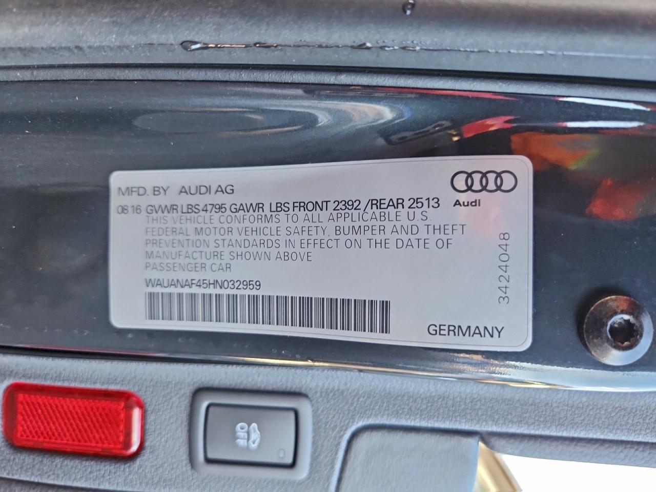 2017 AUDI A4 PREMIUM photo 13