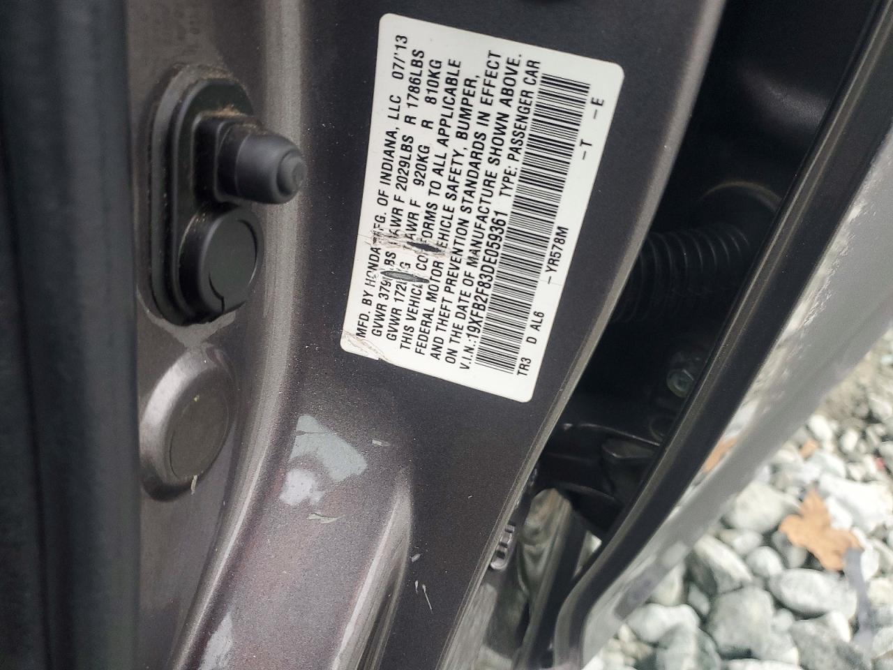 2013 HONDA CIVIC EX photo 12