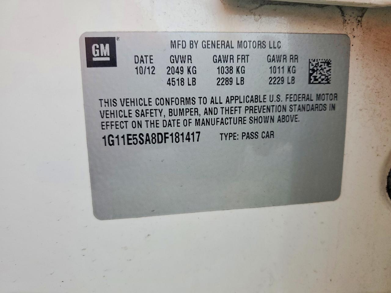 2013 CHEVROLET MALIBU 2LT photo 12