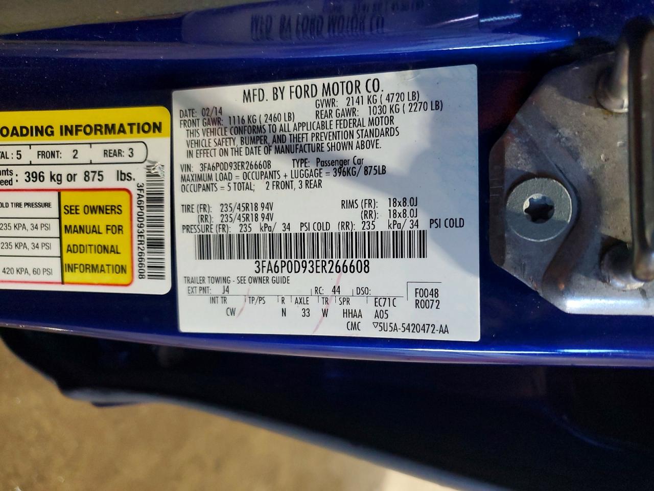 2014 FORD FUSION TITANIUM photo 12